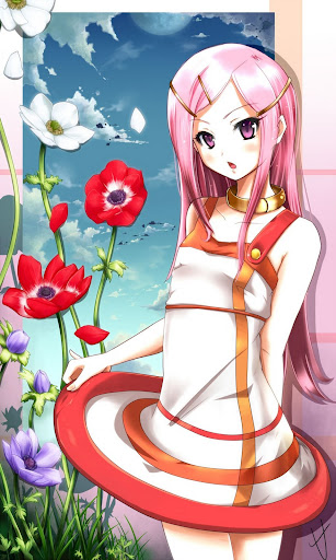 Ámai Anemone blush dress eureka_7 flower hair  clip moon petals pink_eyes pink_hair sol  o u-1